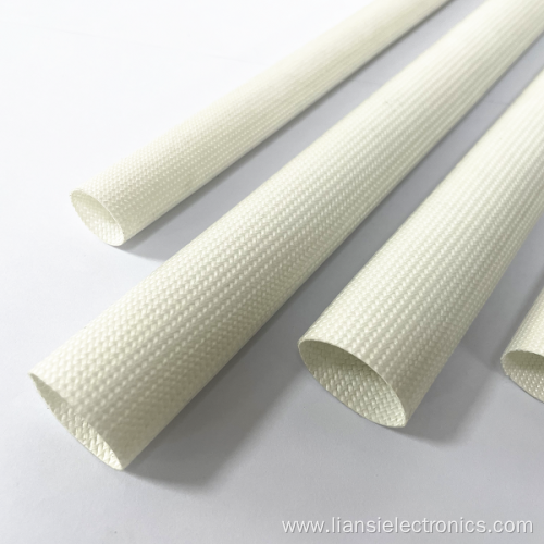 White Softness Silicone Fiberglass Braided Sleeve